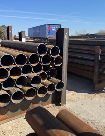 pipe bollards in outdoor racks