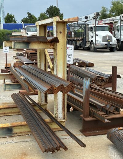 steel on outdoor rack in retail yard