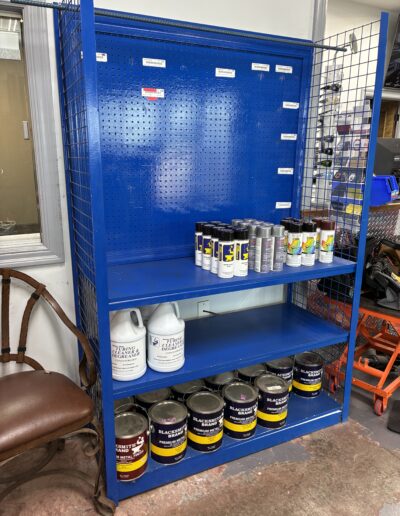 metal paint on shelf