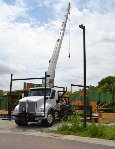 boom truck at job site