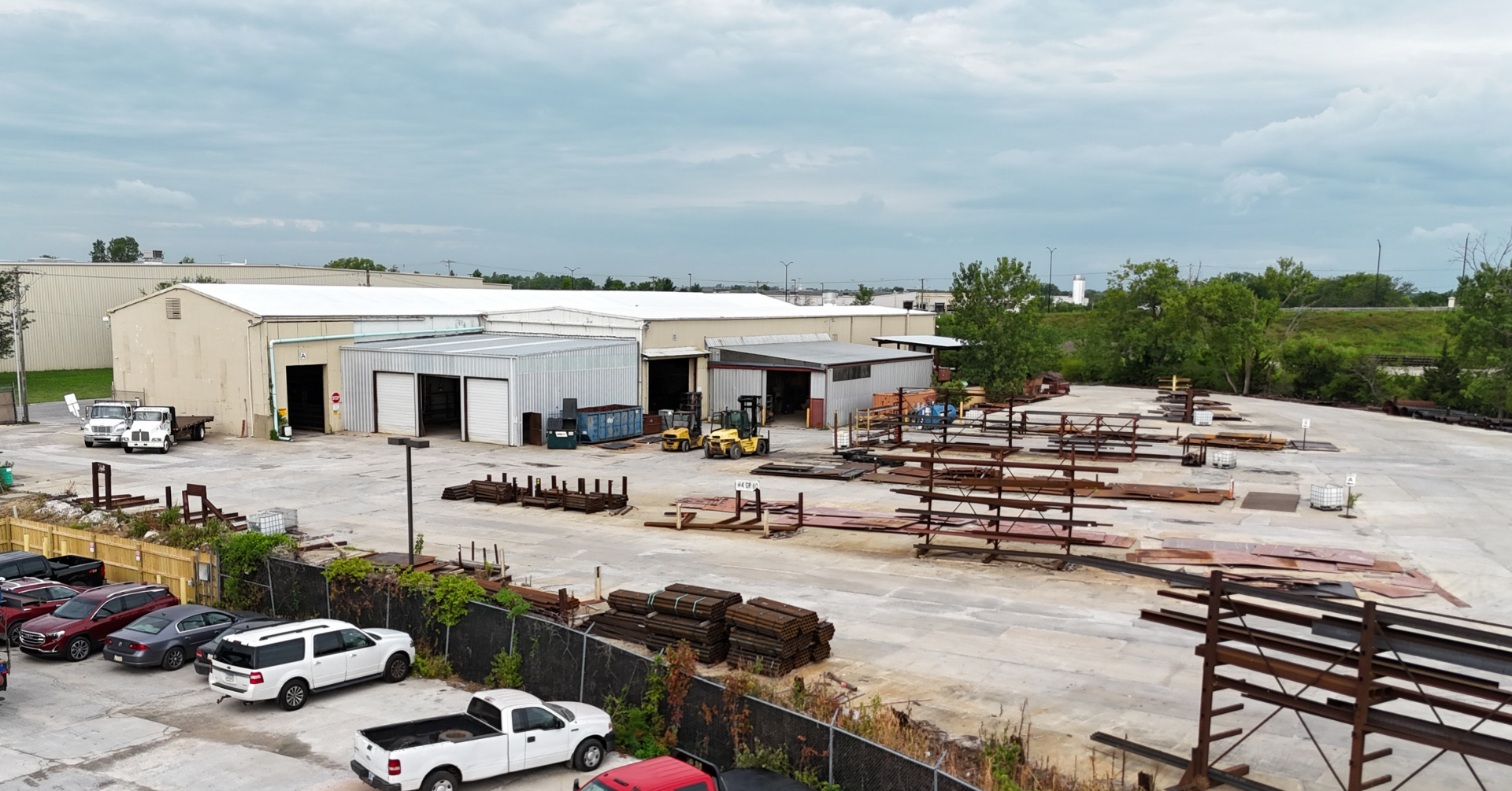 aerial view of the steel service center